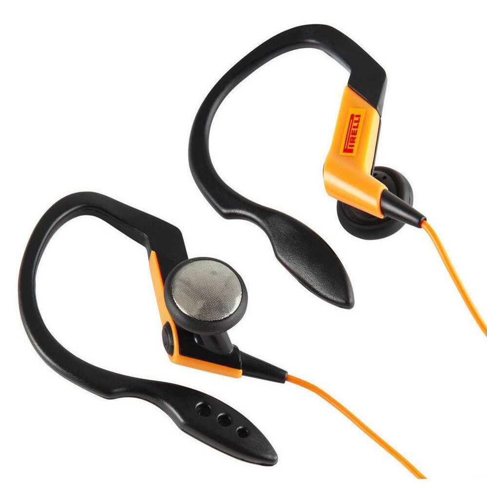 Pirelli Ear Clip Sports Headphones Bass Pipe Design 3.5mm Stereo Jack 15mm Unit Black Orange