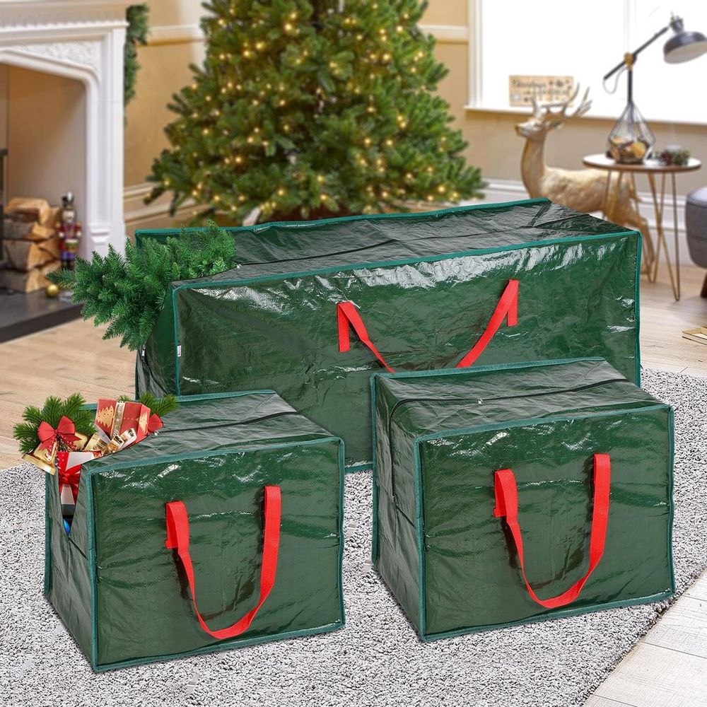 Xmas Storage Bags - Protect Your Tree & Decorations - Water-Resistant & Sturdy - Multifunctional - Fits 7ft Trees