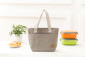 Insulated Tote Canvas Thermal Lunch Bag Grey