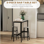 Industrial 3-Piece Bar Set, Grey - for Small Spaces, Professional Quality