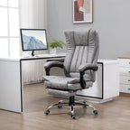Comfort 6-Point Vibrating Massage Office Chair - Grey - Microfibre Upholstery