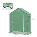 Greenhouse Cover Replacement w/ Door & Mesh Windows, Green - Durable & UV-Resistant