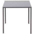 Modern Square Dining Table, Seats 4, with Glass Top & Metal Legs for Dining Room, Living Room, Greyare Design with Tempered Glass & Metal Legs