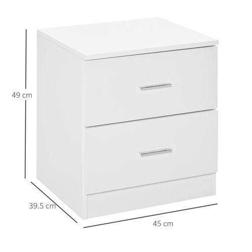 Bedside Table with 2 Drawers, Modern Nightstand, Cabinet Drawers Side Storage Unit for Bedroom, Living Room