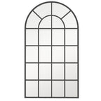 Modern Arch Window Wall Mirror for Living Room Bedroom, 110x62cm, Black