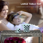 Grey Outdoor Coffee Table - Durable Rattan Top, Sturdy Steel Frame, Spacious Design, Easy Assembly