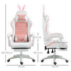 Gaming Chair: Removable Rabbit Ears, Pink