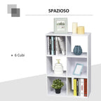 3-tier 6 Cubes Storage Unit Particle Board Cabinet Bookcase Organiser Home Office Shelves White