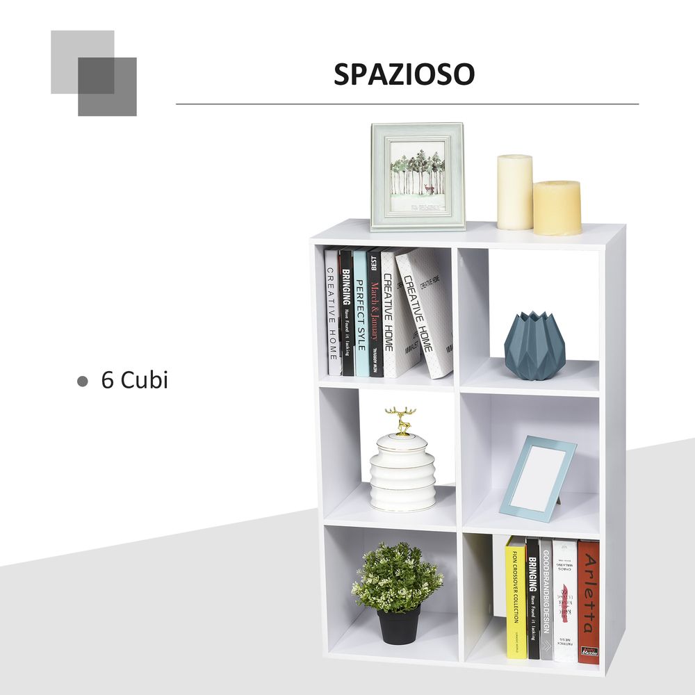 3-tier 6 Cubes Storage Unit Particle Board Cabinet Bookcase Organiser Home Office Shelves White