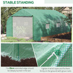 15x10ft Walk-in Greenhouse: Strong PE Cover, Zip Door, 6 Windows, Ideal for Year-Round Gardening