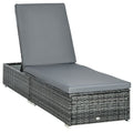 Patio Rattan Chaise Lounge Garden Pool Wicker Sun Lounger Adjustable