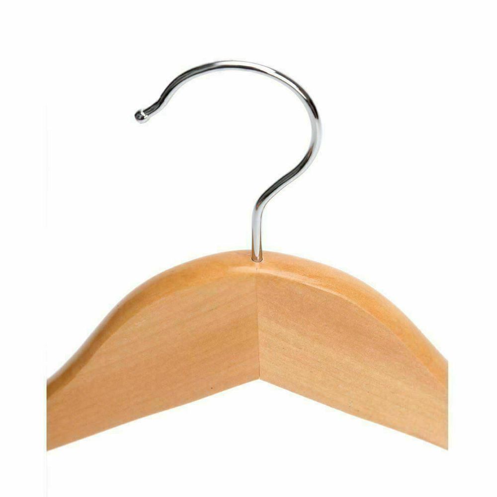 20-Pack X20 Wooden Coat Hangers - Suit Garment Clothes - Space Efficient
