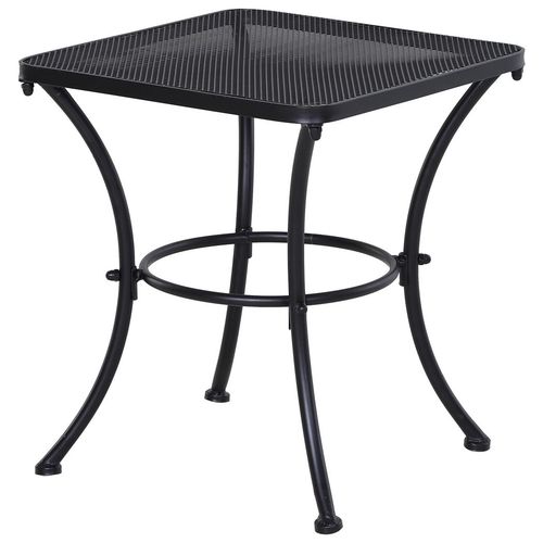 Metal Patio Bistro Table - Square 45cm, Black