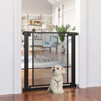 Pressure Fit Safety Gate for Doorways and Staircases, Dog Gate w/ Auto Closing Door, Pet Barrier for Hallways w/ Double Locking, Openings 75-103CM - Black