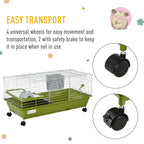 89cm Small Animal Home Cage for Rabbit Ferret Chinchilla w/ Wheels Green