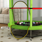 Kids Trampoline Mini Bouncer w/ Enclosure Net for 3-6 Years Green