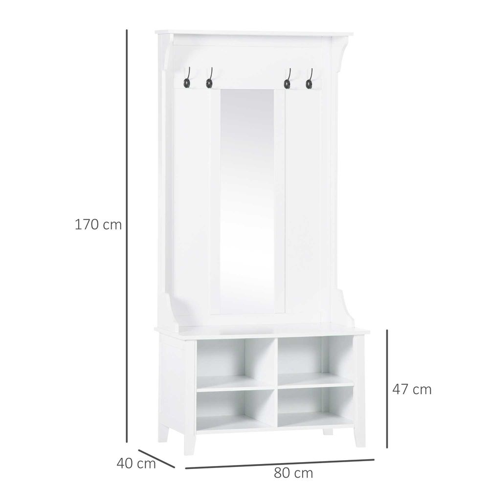 Mirror Cabinet, 80x40x170cm - White