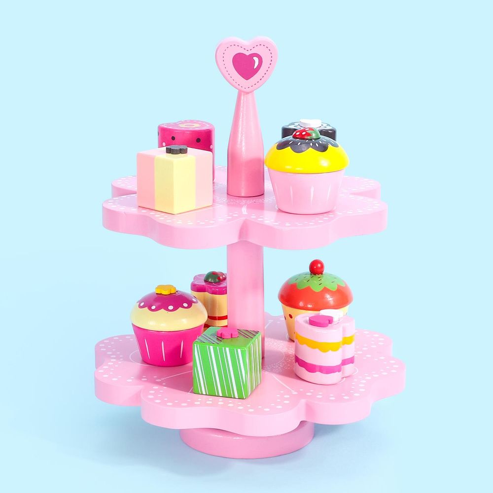 Magnetic Cake Stand - Heart: Charming toy for tea parties, role play, and educational development