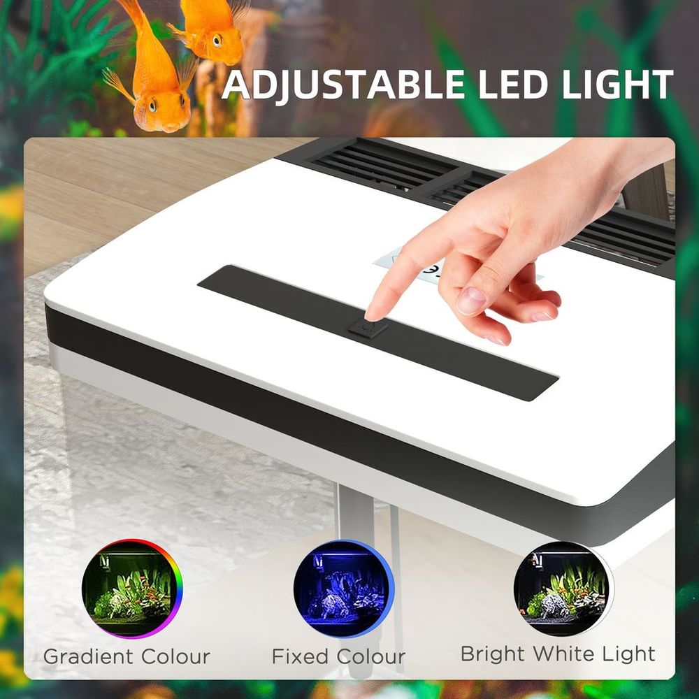 28L Glass Fish Tank, Filter, LED Lighting