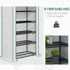 Widened Mini Greenhouse 5 Tier Green House, 193H x 90W x 49Dcm, White
