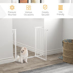 Wide Dog Gate: Pressure Fit Stair Gate with Door, 75-95cm, White