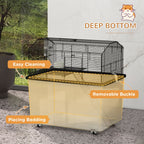 2-Tier Hamster Cage w/ Food Dish & Ramp - Spacious & Stylish Home for Your Small Pets