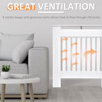 Radiator Cover Wooden Cabinet Shelving Home Office Vertical Slattted Vent