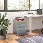 3 Drawer Metal Filing Cabinet - Lockable, Compact, Grey - Quality Storage Solution