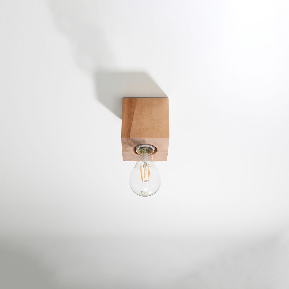 Wooden Ceiling Lamp - Scandinavian Design, E27 Socket