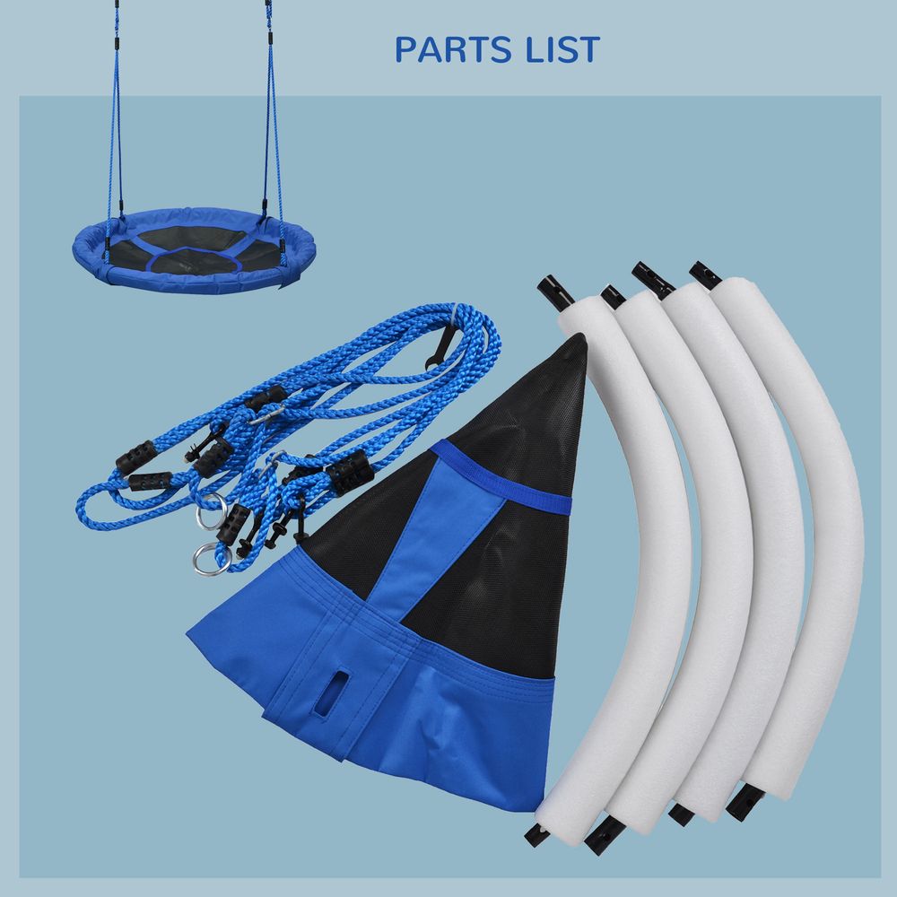 Kid Nest Swing Seat Saucer Tree Swing 40 Inch/100cm for Outdoor Indoor Blue