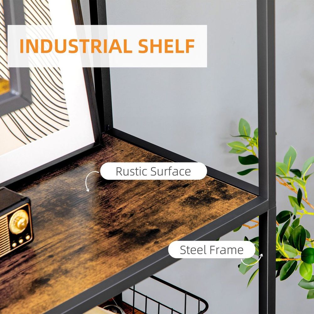 7 Tier Storage Shelves, Free Standing Book Shelf for Study, Living Room