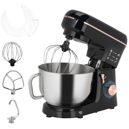 Electric Stand Mixer, 5L Food Mixer with Dough Hook, Whisk, Black