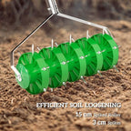 Grass Spike Roller, Soil Aerator w/ 3 Piece Handle and T-bar Grip
