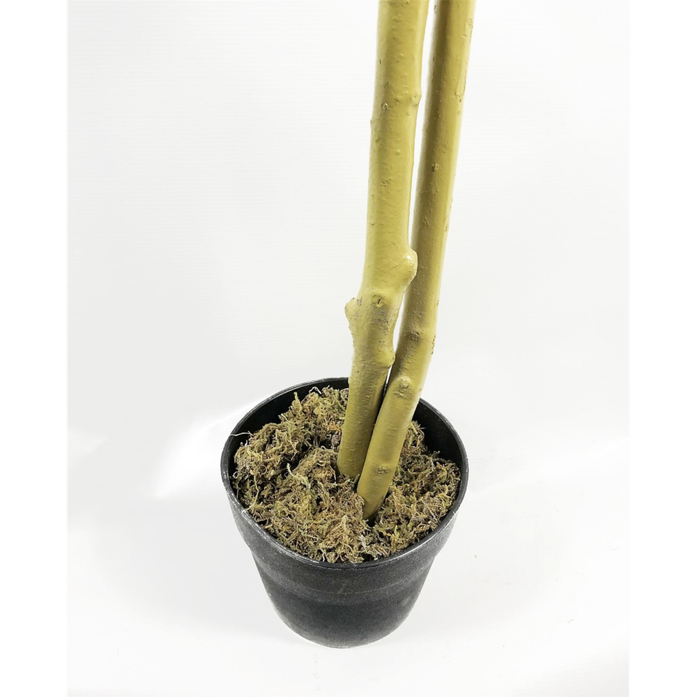 Red Ficus Tree - 120cm (4ft) - Realistic & Durable - Gold Metal Planter