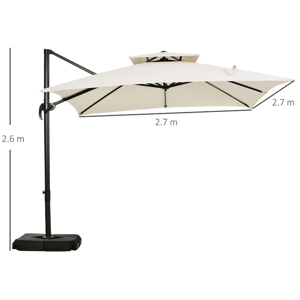 Outdoor Steel Frame Cantilever Umbrella - Durable, Rotating, UV Protection