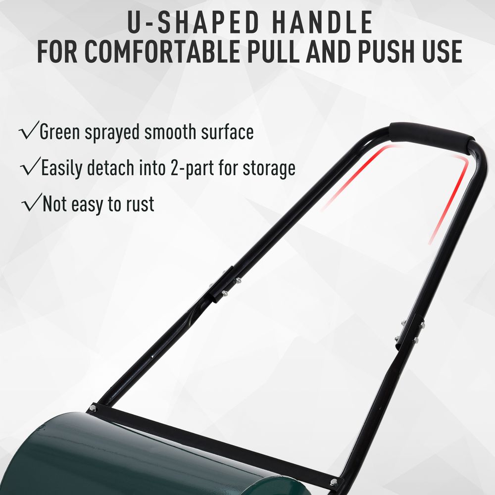 30cm Metal Lawn Roller-Deep Green - Flatten Your Garden with Ease