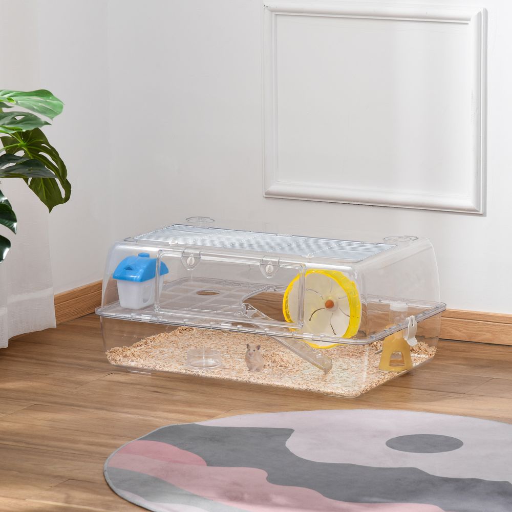 2 Storey Hamster Cage Small Pet Animal Cage Double Layers Running Wheel Drinker Feeding Bowl
