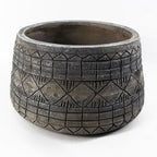22cm x 37cm Large Grey Gliese Embossed Planter in Grey
