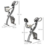 2-In-1 Upright Exercise Bike 8-Level Adjustable with Pulse Sensor Grey