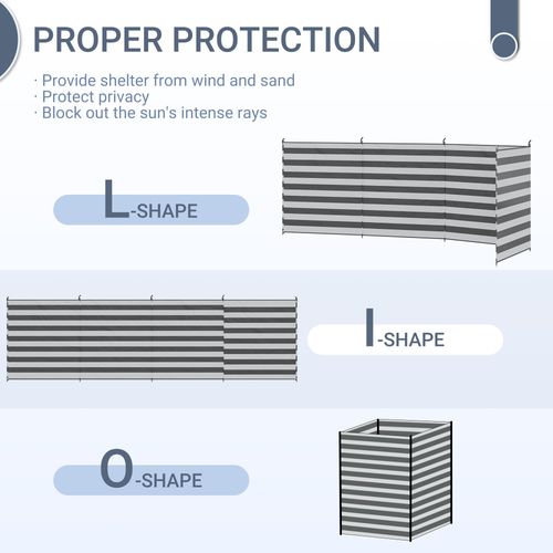 Camping Windbreak Portable Wind Blocker Privacy Wall, 540cm x 150cm