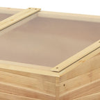 Wooden Cold Frame Greenhouse, 100 x 50 x 36 cm, Natural - Easy Access