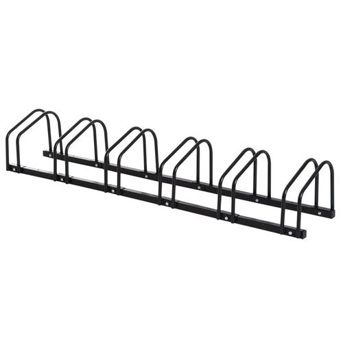 6 Bike Parking Rack Locking Storage Stand Holder Floor Wall Mount Black