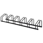 6 Bike Parking Rack Locking Storage Stand Holder Floor Wall Mount Black
