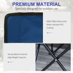 6 Seat Folding Bench - Multi Deck Chair - Cup Holder Camping Steel Blue