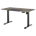 Electric Standing Desk, 140 x 70cm Height Adjustable Sit Stand Desk with 4 Memory Smart Panel, Stand Up Desk for Home Office, Black and Teak