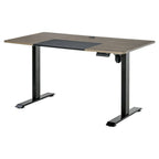 Electric Standing Desk, 140 x 70cm Height Adjustable Sit Stand Desk with 4 Memory Smart Panel, Stand Up Desk for Home Office, Black and Teak
