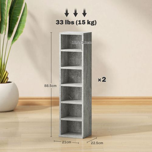 CD Storage Unit - Set of 2 with Adjustable Shelves