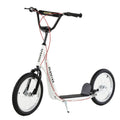 Kick Scooters for Kids with Adjustable Height, Anti-Slip Deck, Dual Brakes, Rubber Tyres, for Boys and Girls Aged 5+ Years Old - White