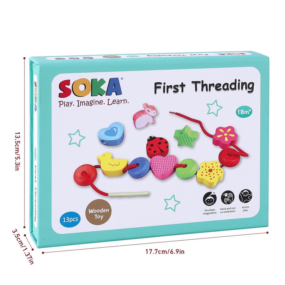 First Threading Set: Colorful Blocks for Learning & Fun