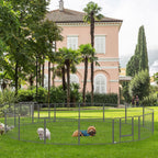 Heavy Duty 16 Panel Dog Pen - 60H cm - 2 Doors - Playpen for Dogs